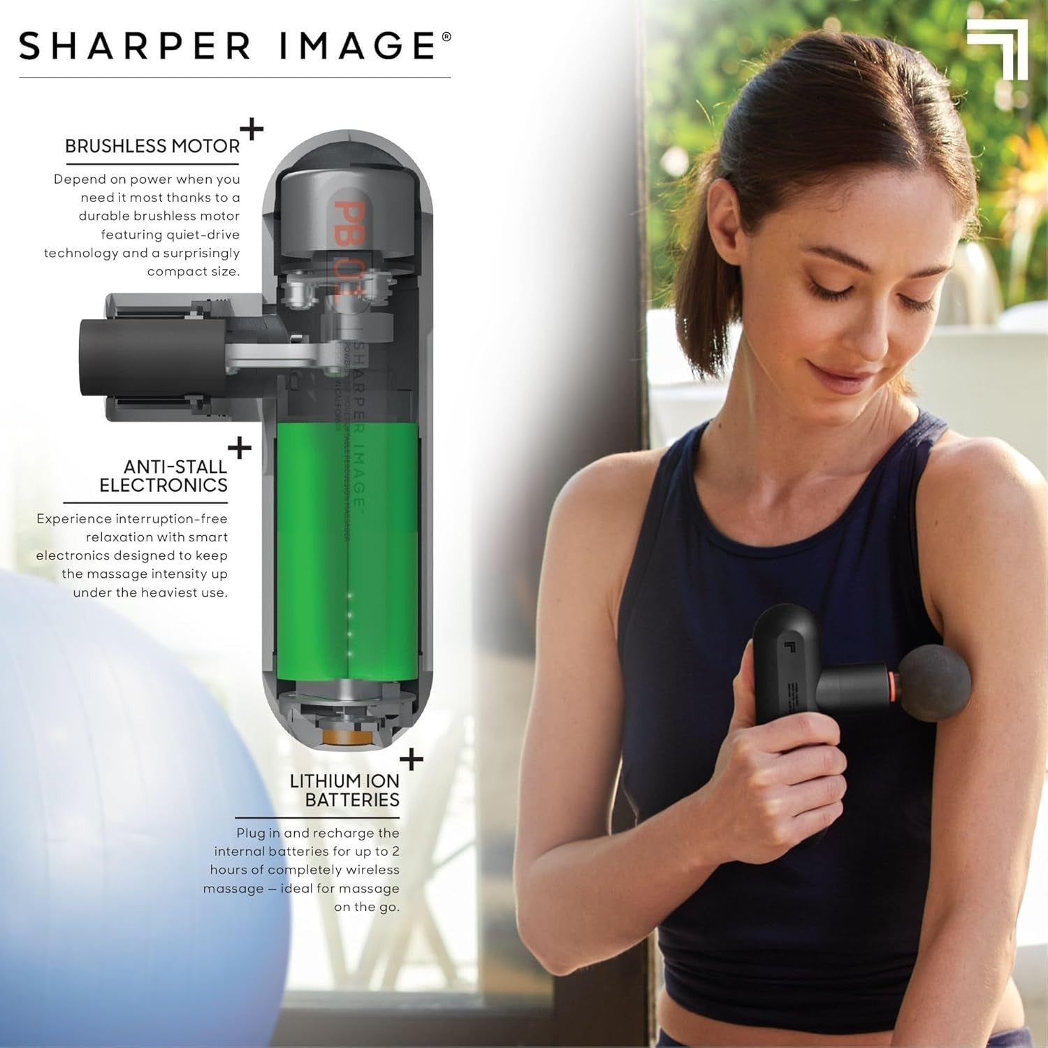 Compact Deep Tissue Massage Gun Portable Muscle Relaxer 4 Heads 4 Speeds