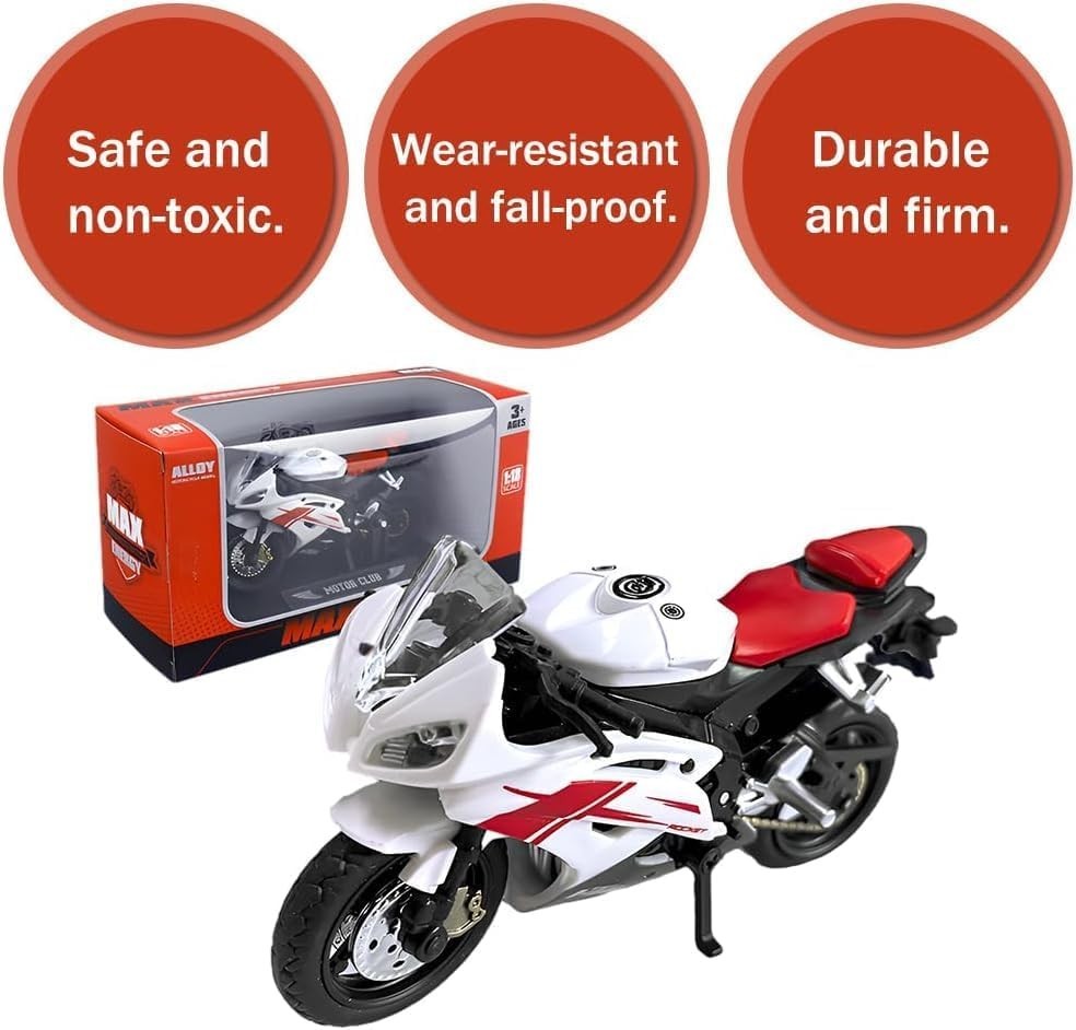1:18 Scale Realistic Alloy Motorcycle Toy Pull-Back Kids Gift Collectible