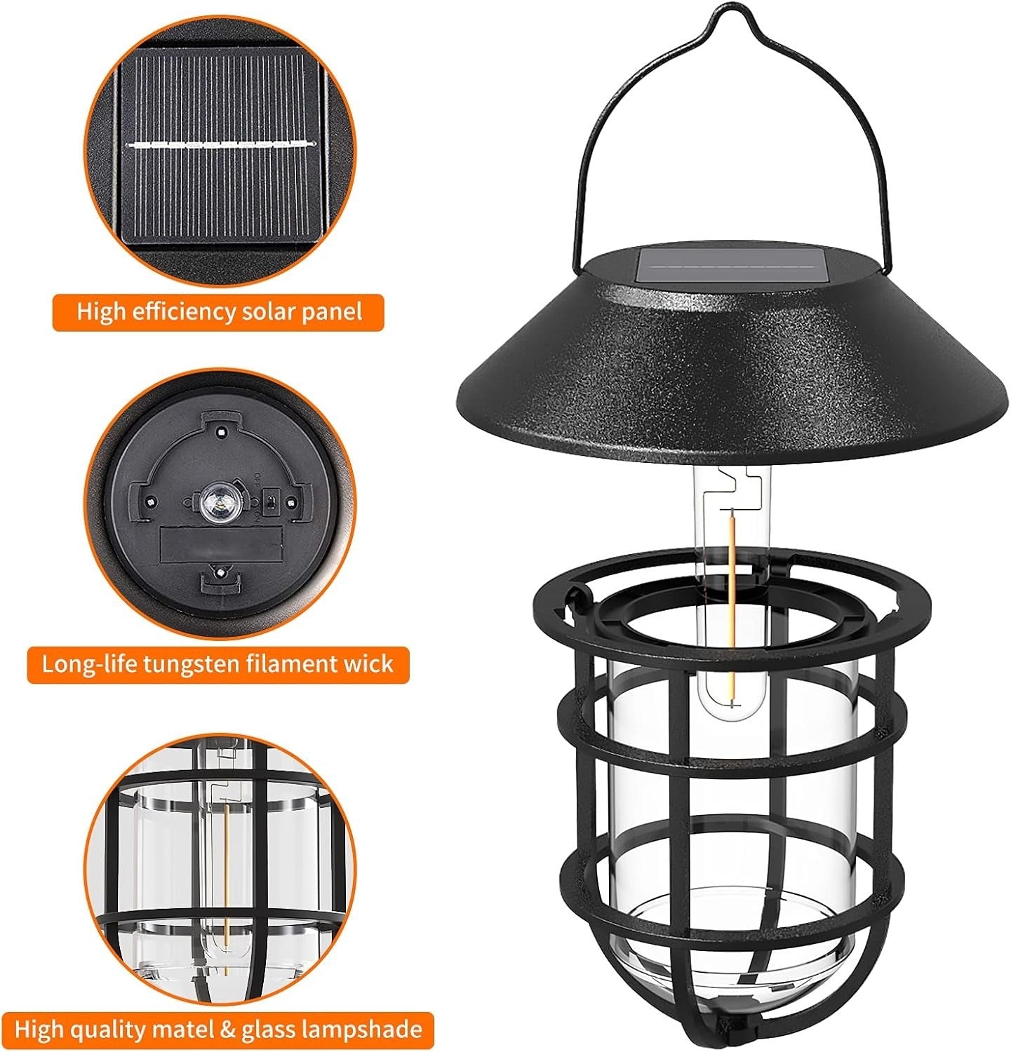 2 Pack Solar Wall Lanterns Outdoor Waterproof Black