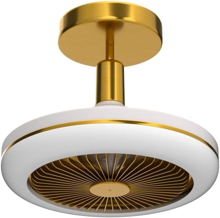 WRMING Quiet Ceiling Fan with Light 30W, Gold, Dimmable, Remote, 3 Speeds