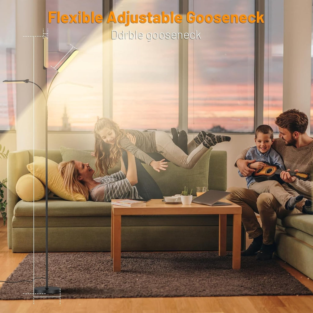 Dimmable LED Floor Lamp Remote Touch Control Reading Light 1800LM 18W