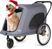 Large Dog Stroller Foldable Pet Pushchair Trailer 3 Wheel Heavy Duty 100lb