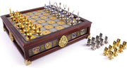Luxury Quidditch Chess Set – Silver & Gold Plated Pieces, Hardwood Board Gift