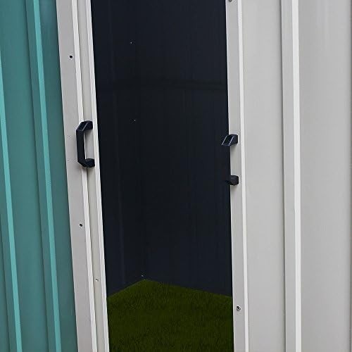 6x4FT Metal Garden Shed Outdoor Storage House Double Sliding Doors Zinc