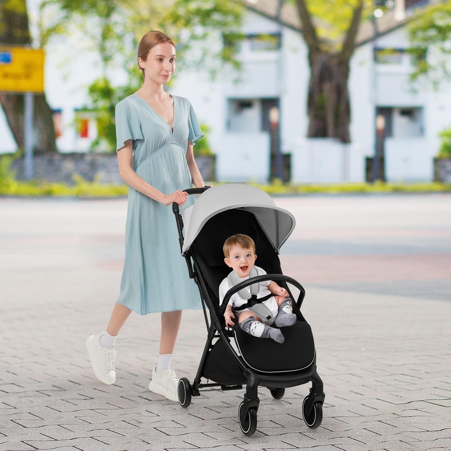 Lightweight Baby Stroller Folding Pushchair 0–36 Months with Canopy