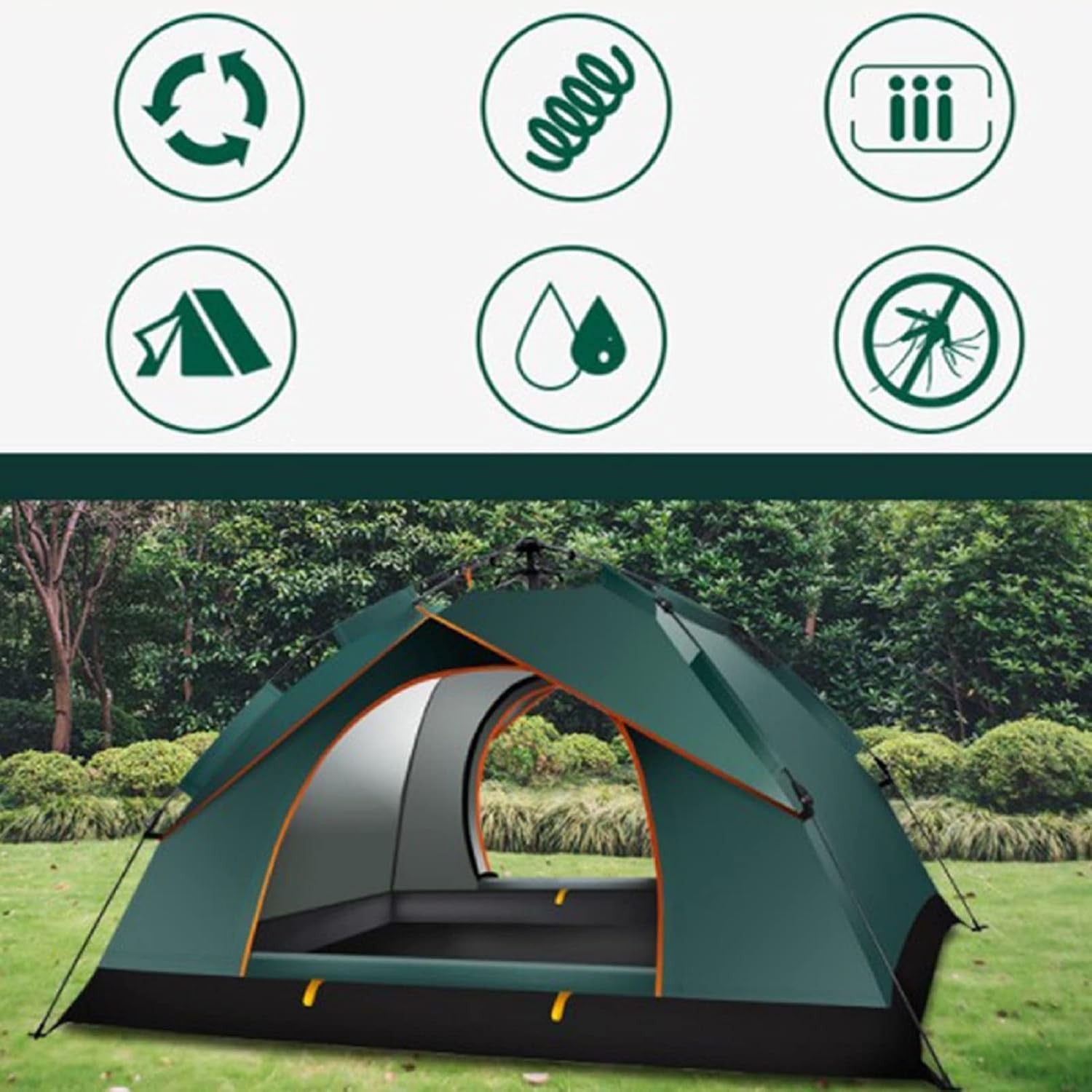 2-3 Man Pop Up Camping Tent Waterproof Automatic Dome
