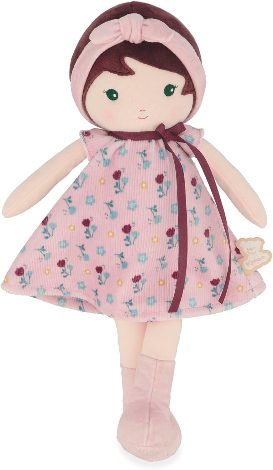 32cm Soft Fabric Rag Doll Corduroy Dress Personalised Ribbon Baby Gift