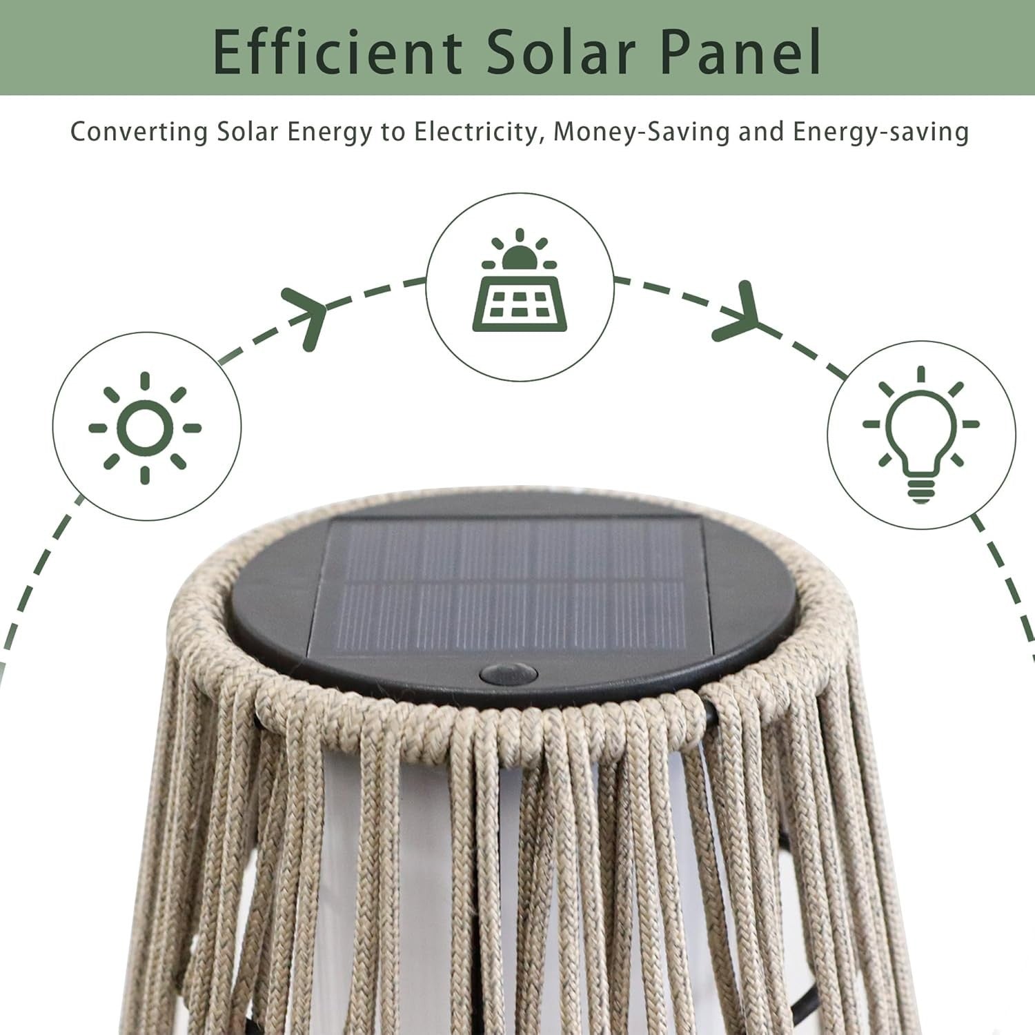 2 Pack Solar Wicker Floor Lamps Outdoor Grey Rattan Lanterns 73 cm