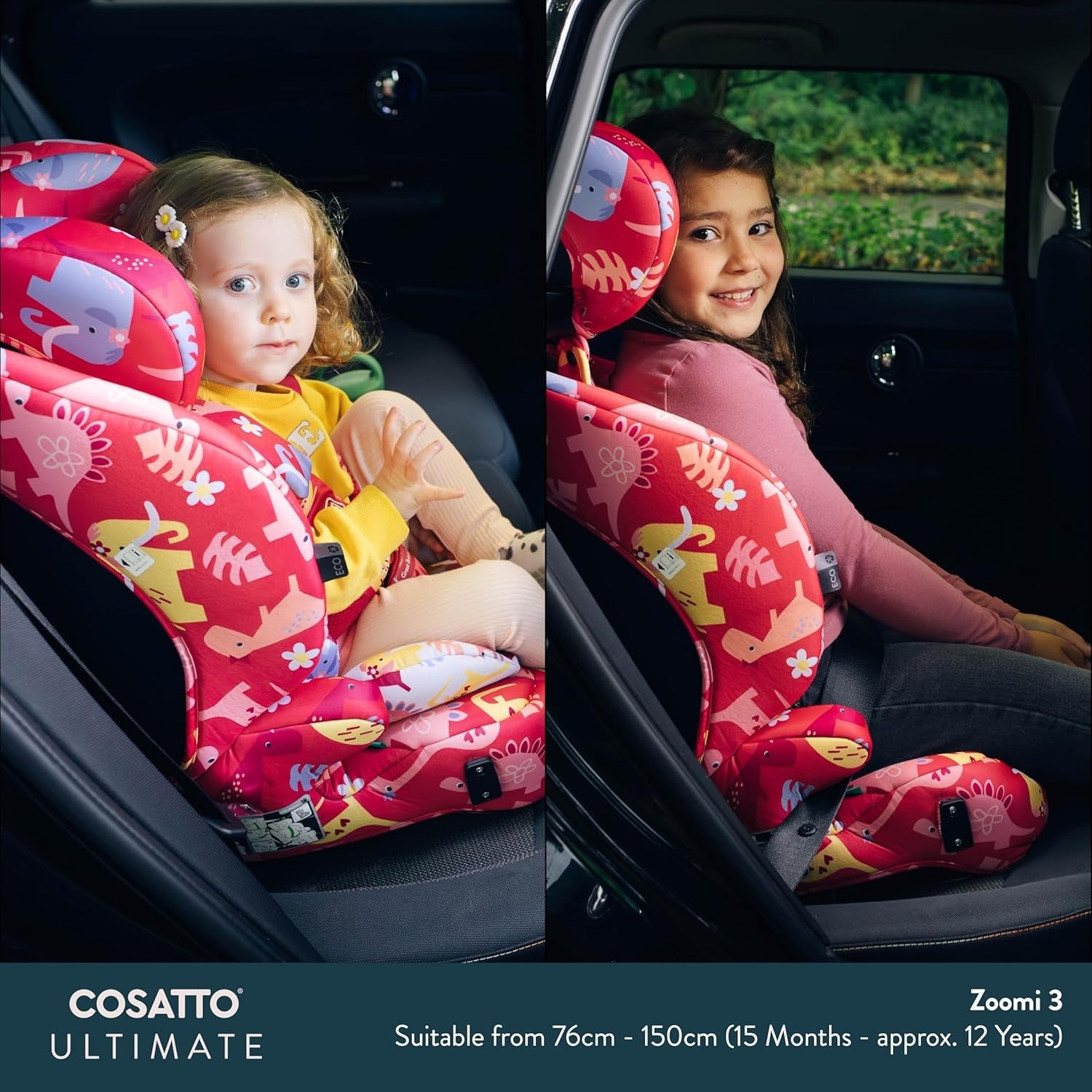 i-Size ISOFIX Child Car Seat 76–150cm Adjustable Headrest Impact