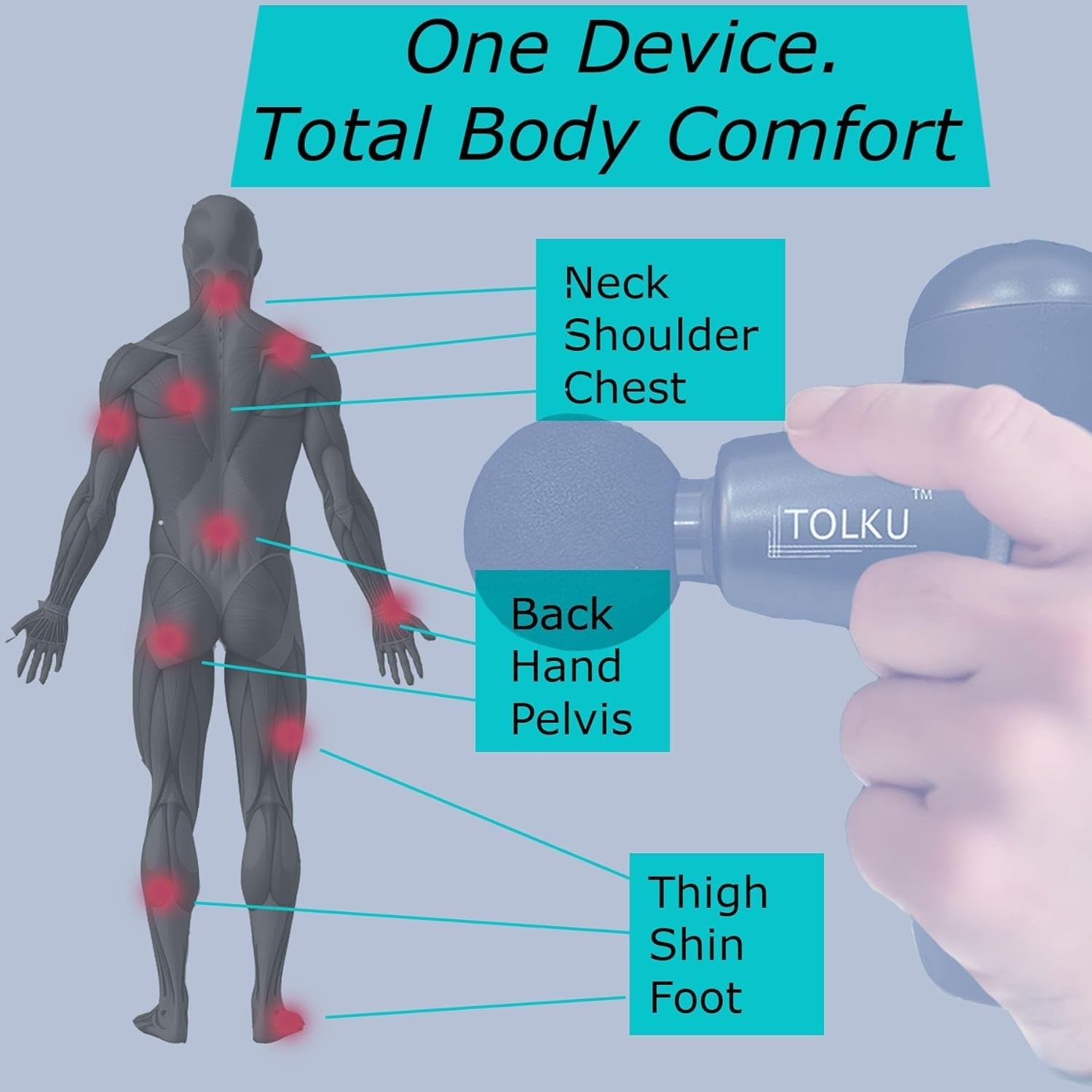 Mini Deep Tissue Massage Gun Quiet Portable Muscle Relief 4 Heads Travel Case