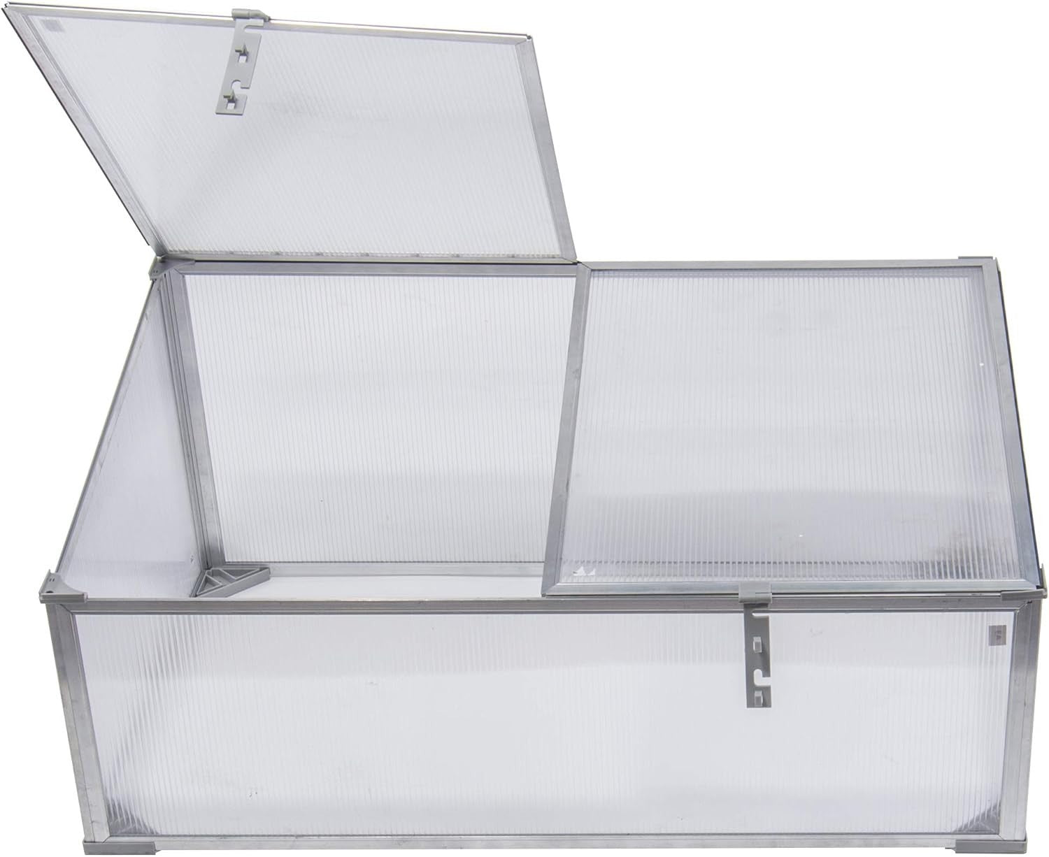 Aluminium Cold Frame Greenhouse 39" | Clear Poly Panel Planter for Herbs & Veg