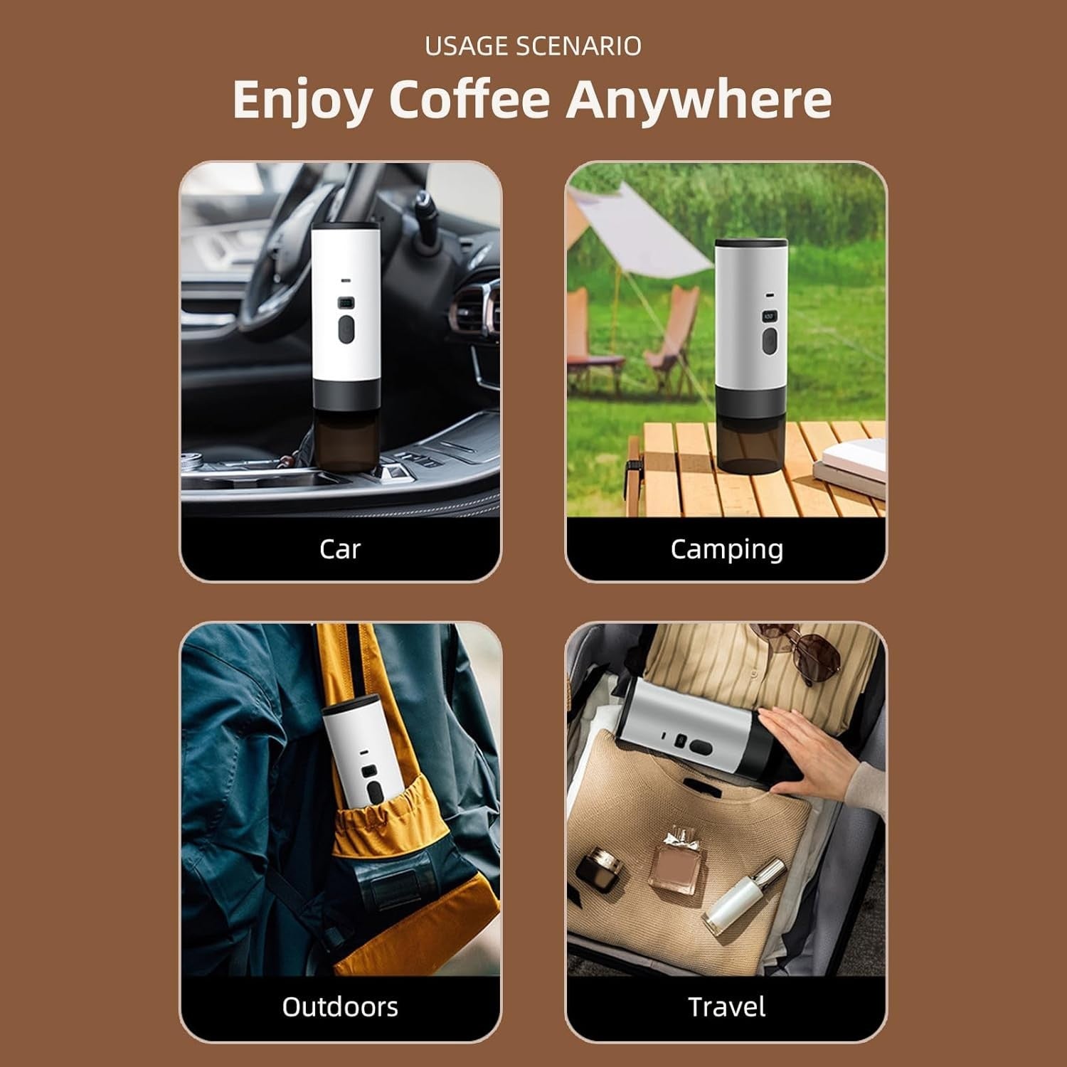 Portable Espresso Maker 15Bar Travel Coffee Machine Wireless Heating Digital Cup