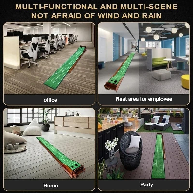 Golf Putting Mat Automatic Ball Return Indoor Practice Trainer 9ft