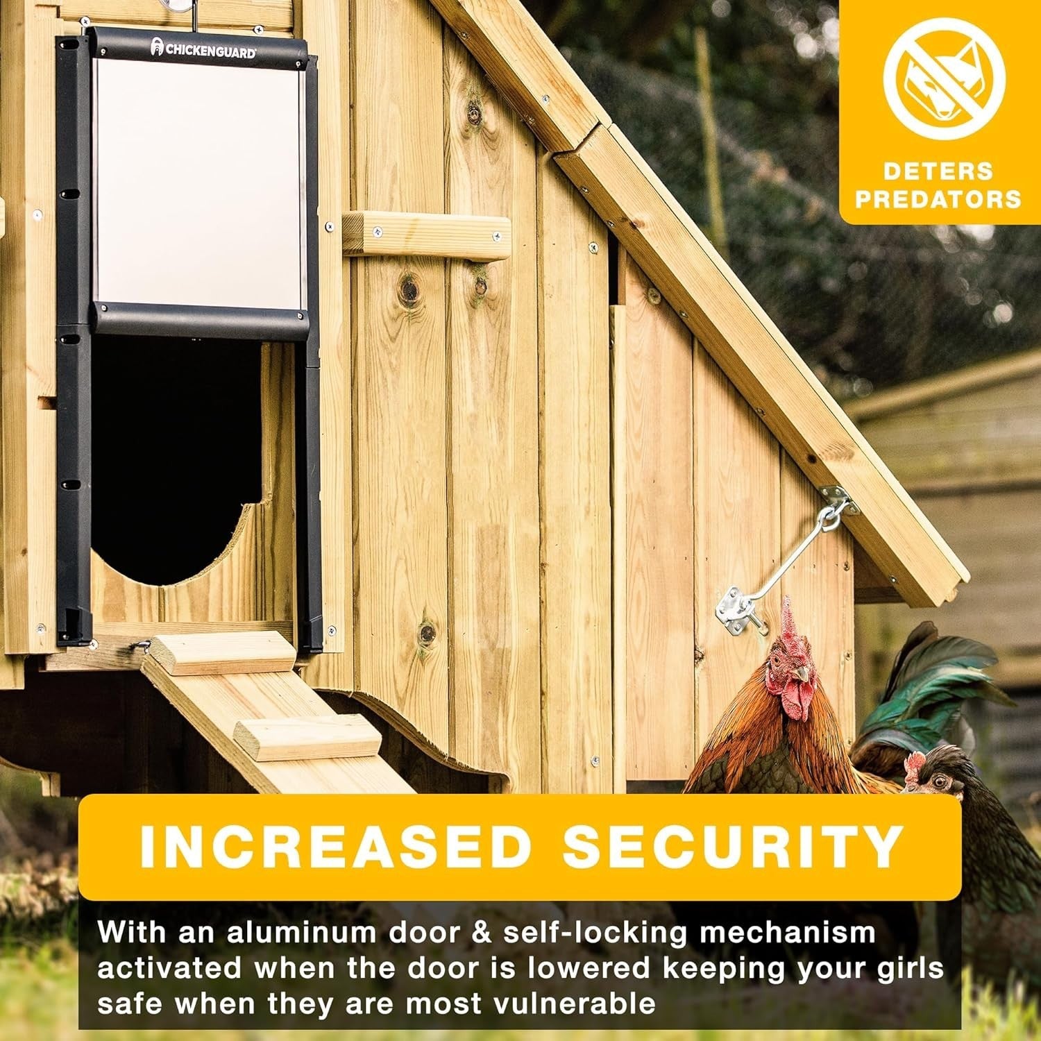 Self Locking Chicken Coop Door Predator Proof Aluminium