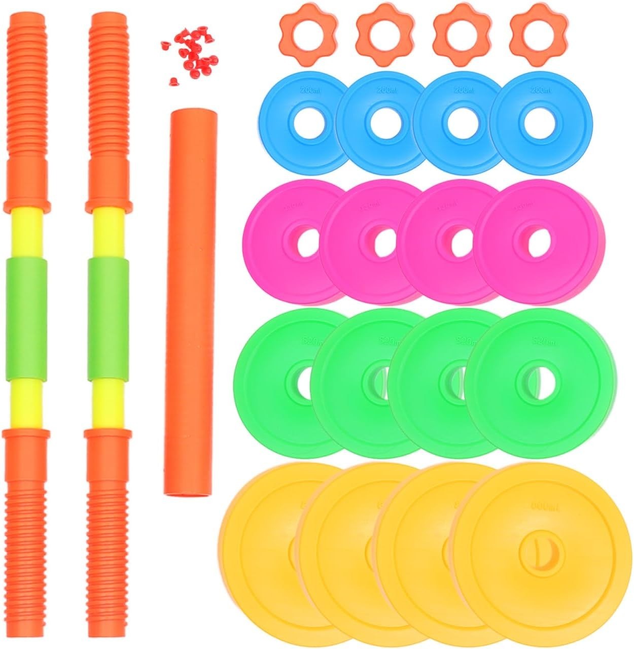 Kids Adjustable Dumbbell Barbell Set Water Filled Weights Age 3–8