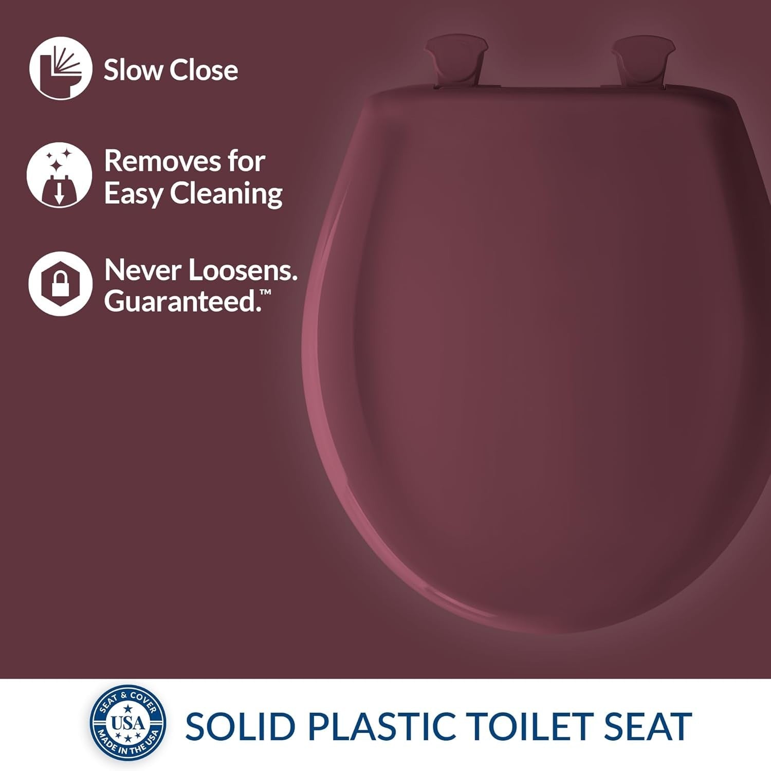 Loganberry Round Toilet Seat Soft Close Easy Clean Durable