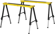 2x Adjustable Folding Sawhorse Workbench Metal Trestles Non-Slip EVA Top 100kg