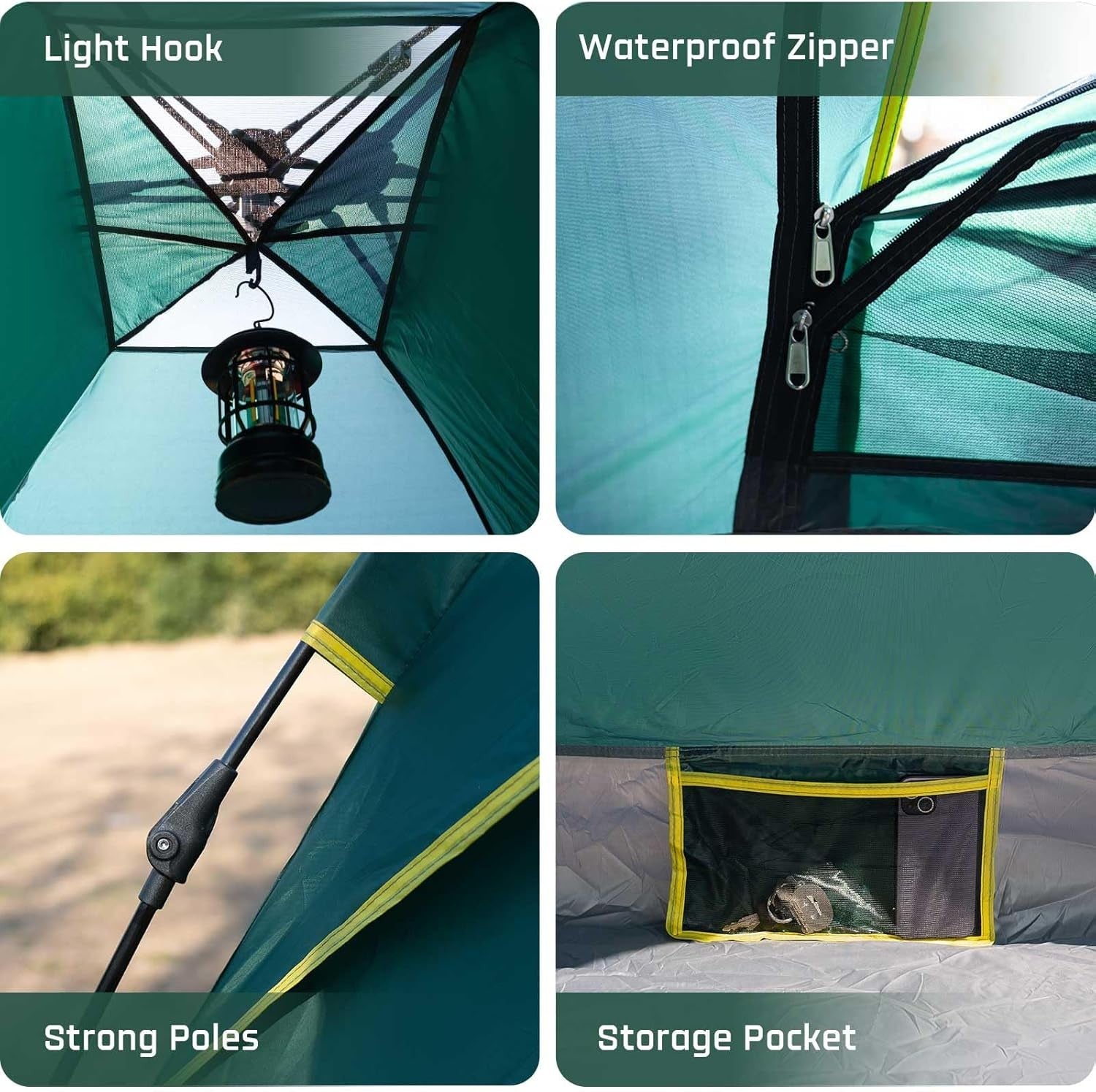 2 Man Pop Up Camping Tent Waterproof Instant Double Layer w/ Bag