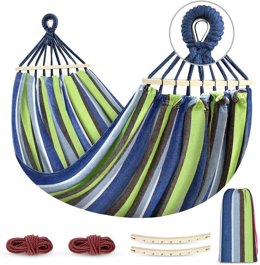 Heavy Duty Camping Hammock 550lb Max | Outdoor Swing Bed w/ Tree Straps