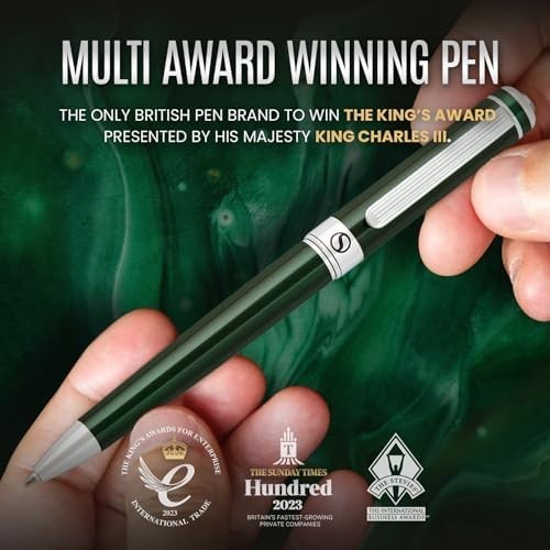 Luxury Personalised Ballpoint Pen – Green Brass Chrome, Refillable Black Ink