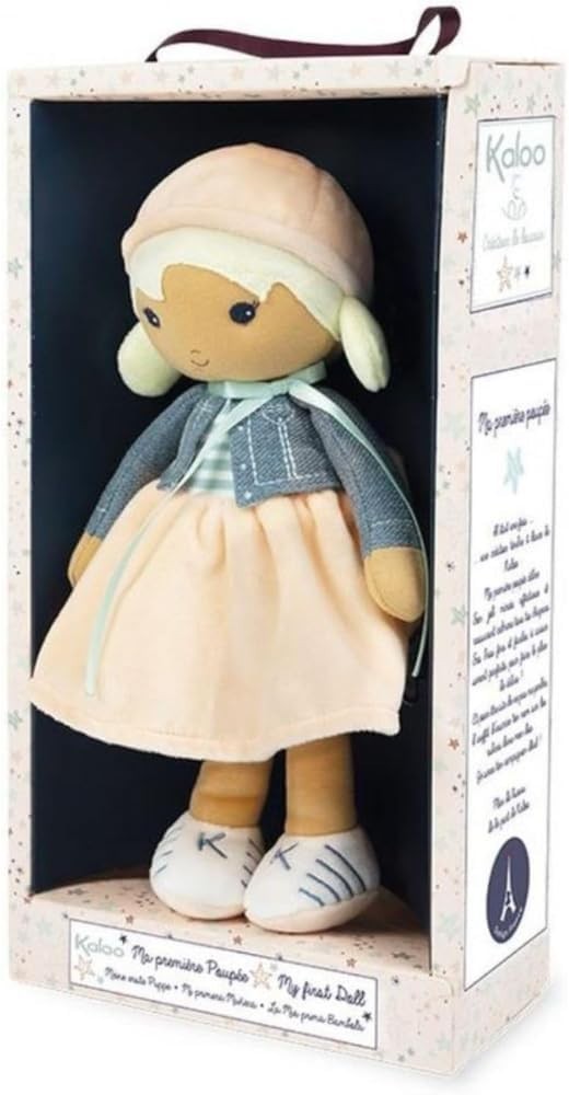 32cm Soft Fabric Baby Doll Modern Style Cuddly First Doll Name Ribbon Gift