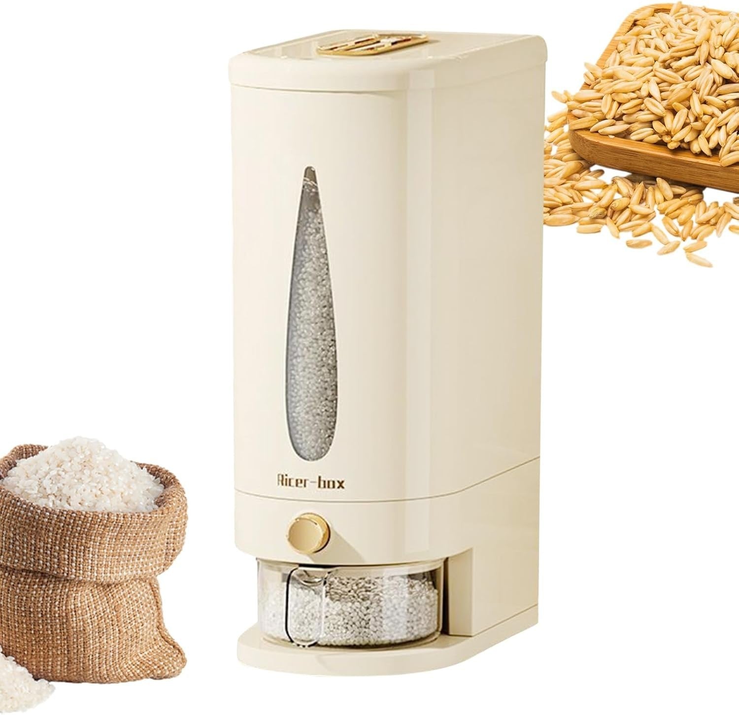 10KG Airtight Rice Dispenser PP Storage Container Pantry Grain Bin