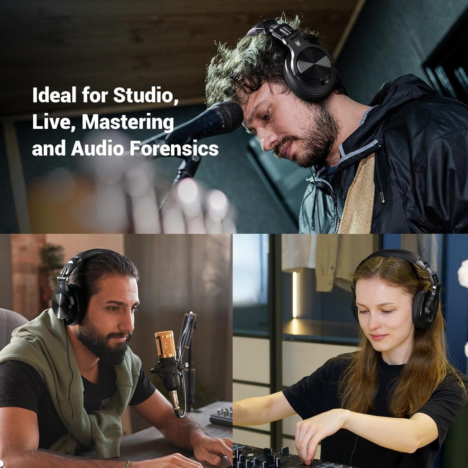 OneOdio A70 Bluetooth 5.2 Over Ear Headphones 72H Playtime DJ Studio Sound