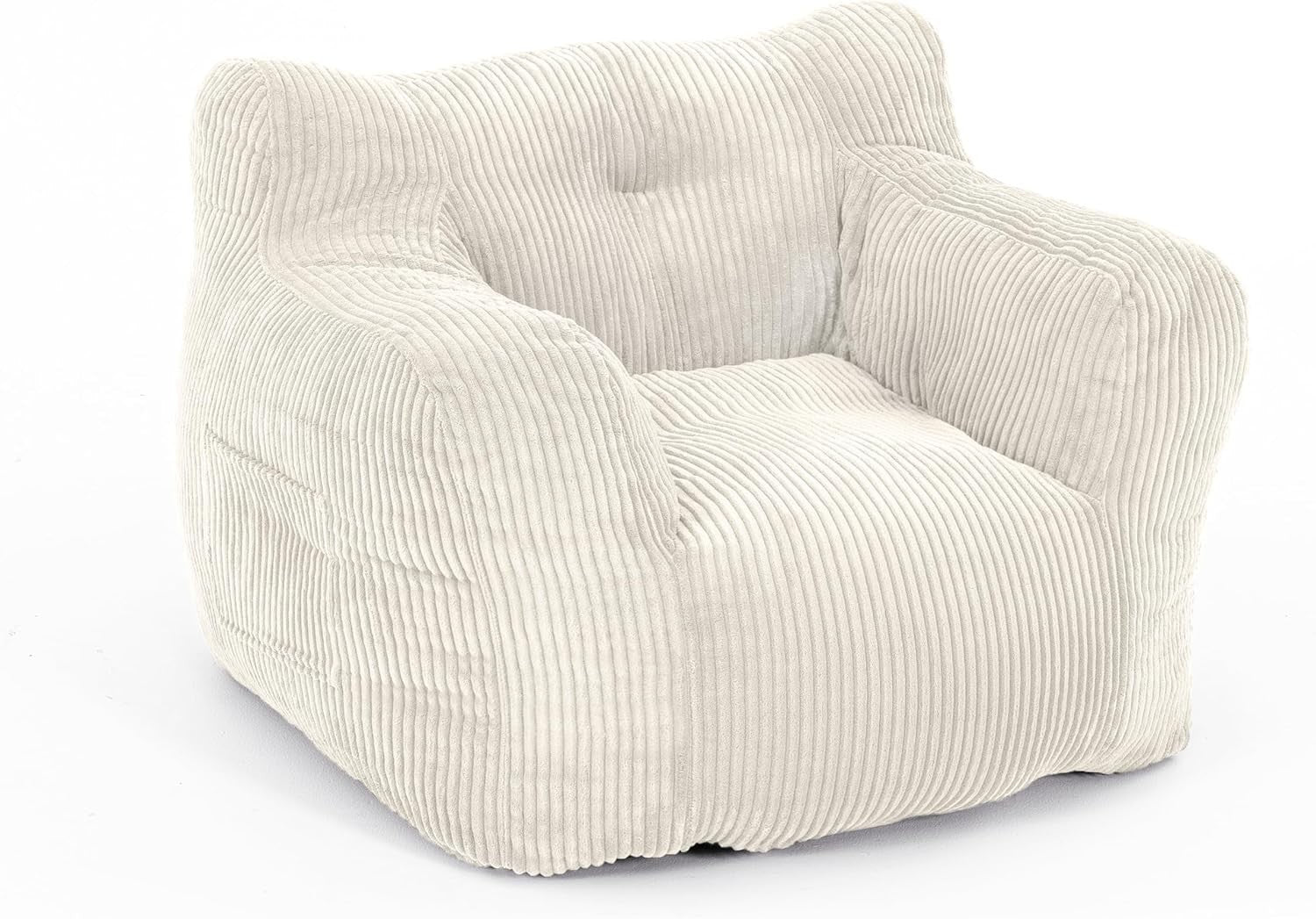 Comfy Bean Bag Chair for Adults with Sponge Filling, Ergonomic Sofa - Beige