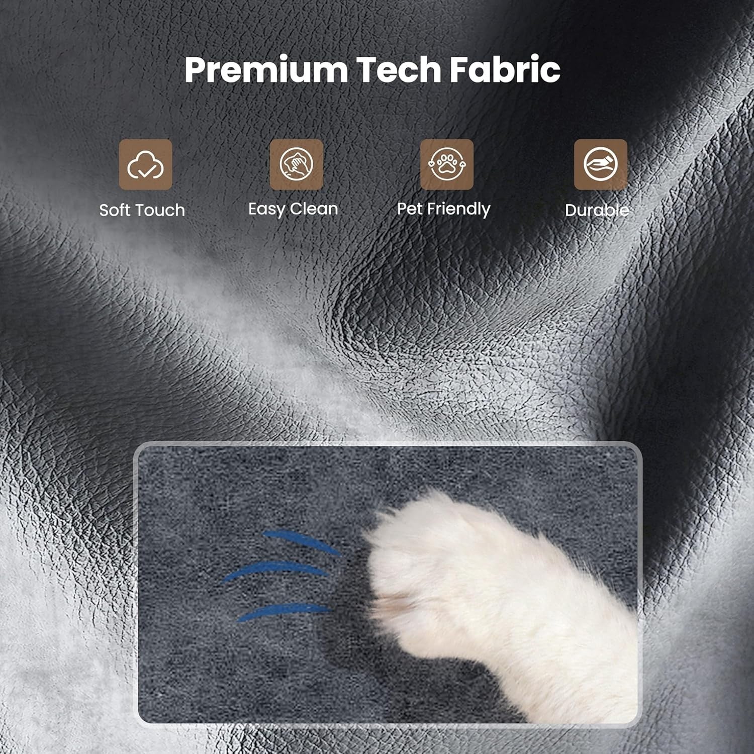 Oversized Office Chair Reclining Desk Chair Adjustable Height Footrest Teddy Fab