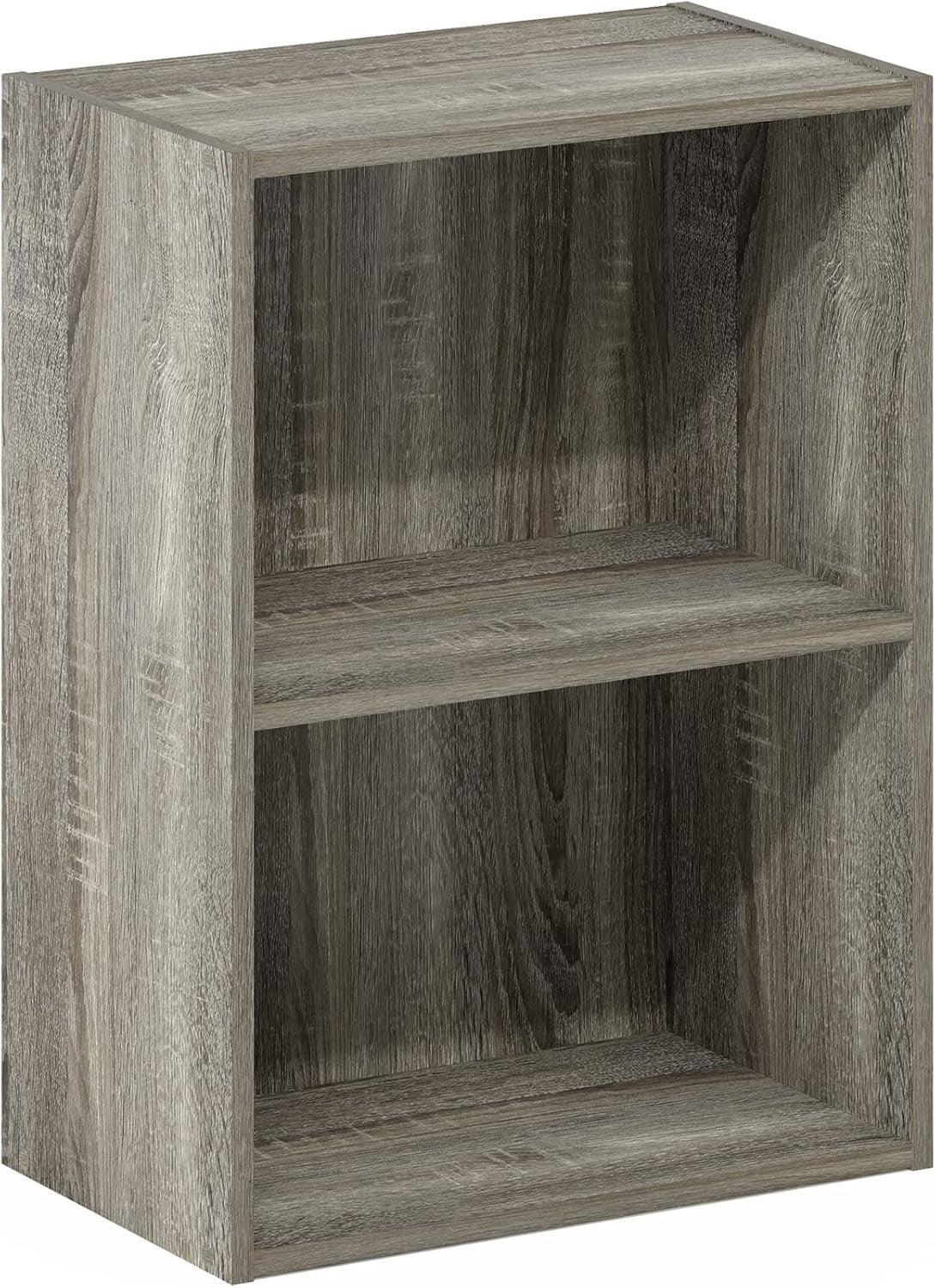 2 Tier French Oak Wooden Bookcase Small Storage Shelf Compact Organizer 39x24x54