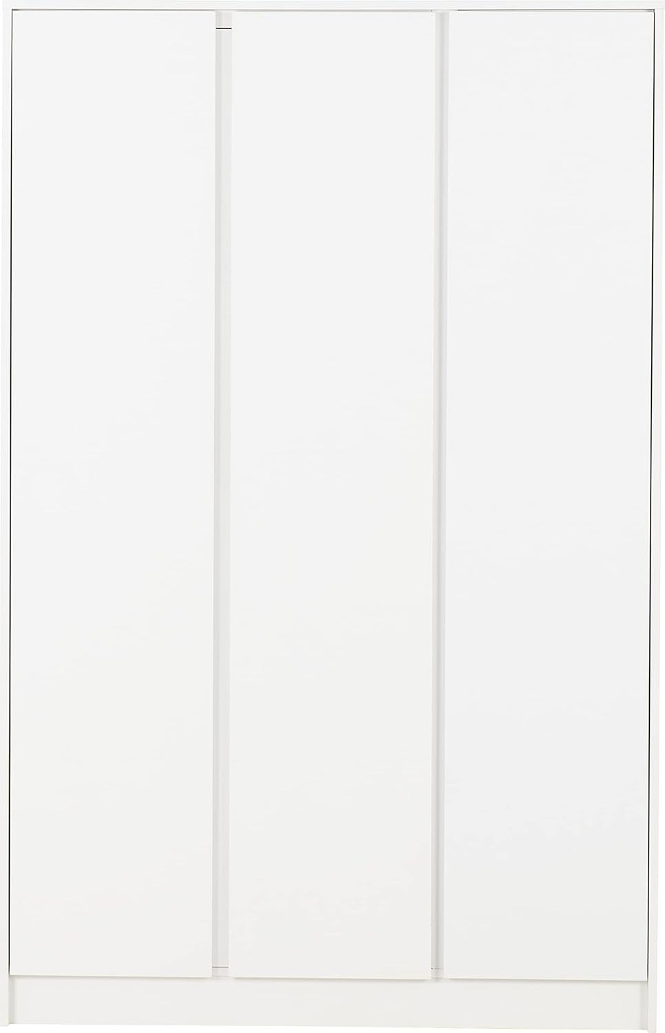 3 Door White Wardrobe Lockable Clothes Storage Spacious Modern Design