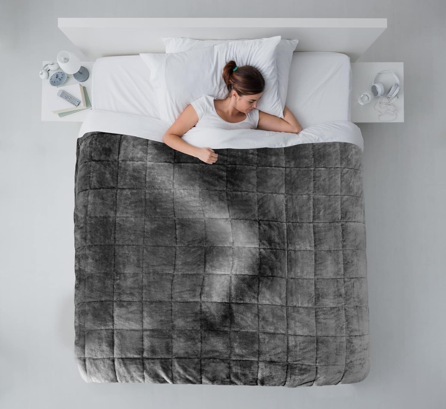 7.21kg Weighted Sherpa Blanket Grey 60x80" (150x203cm) Soft and Cozy