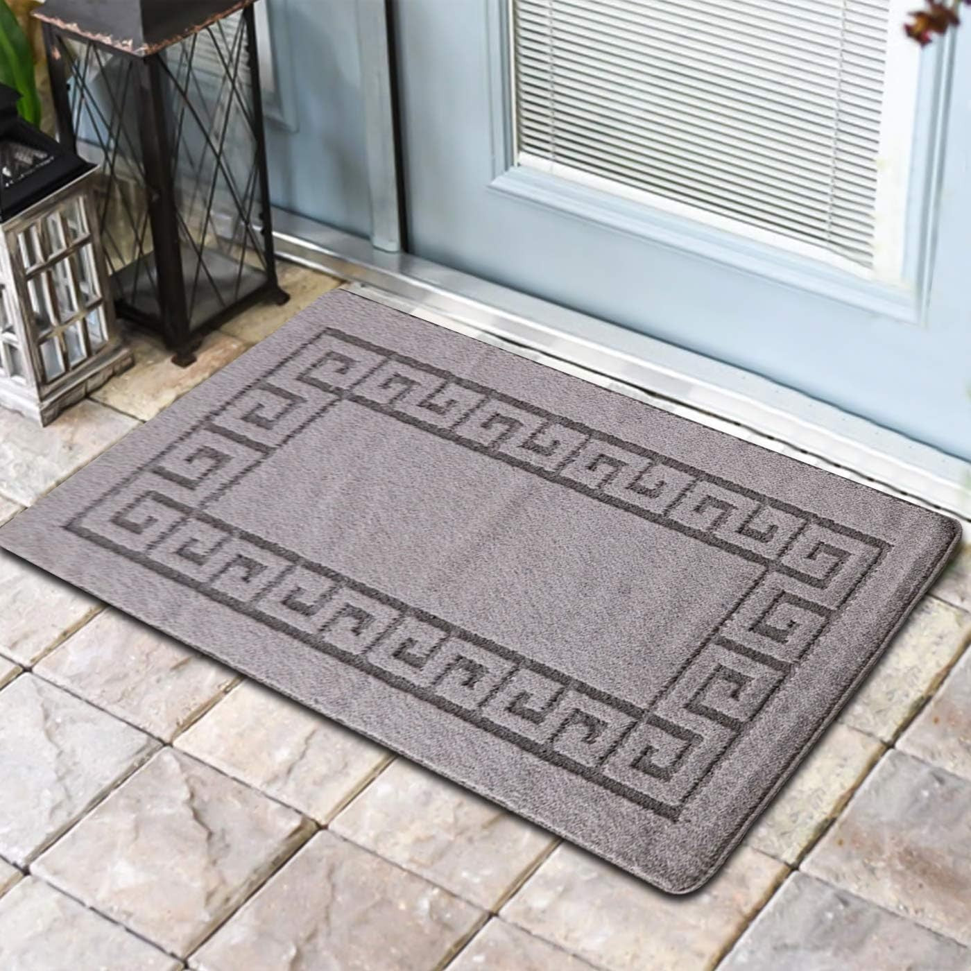 Non Slip Indoor Door Mat 40x60cm Waterproof Gel Back Entrance Rug Grey