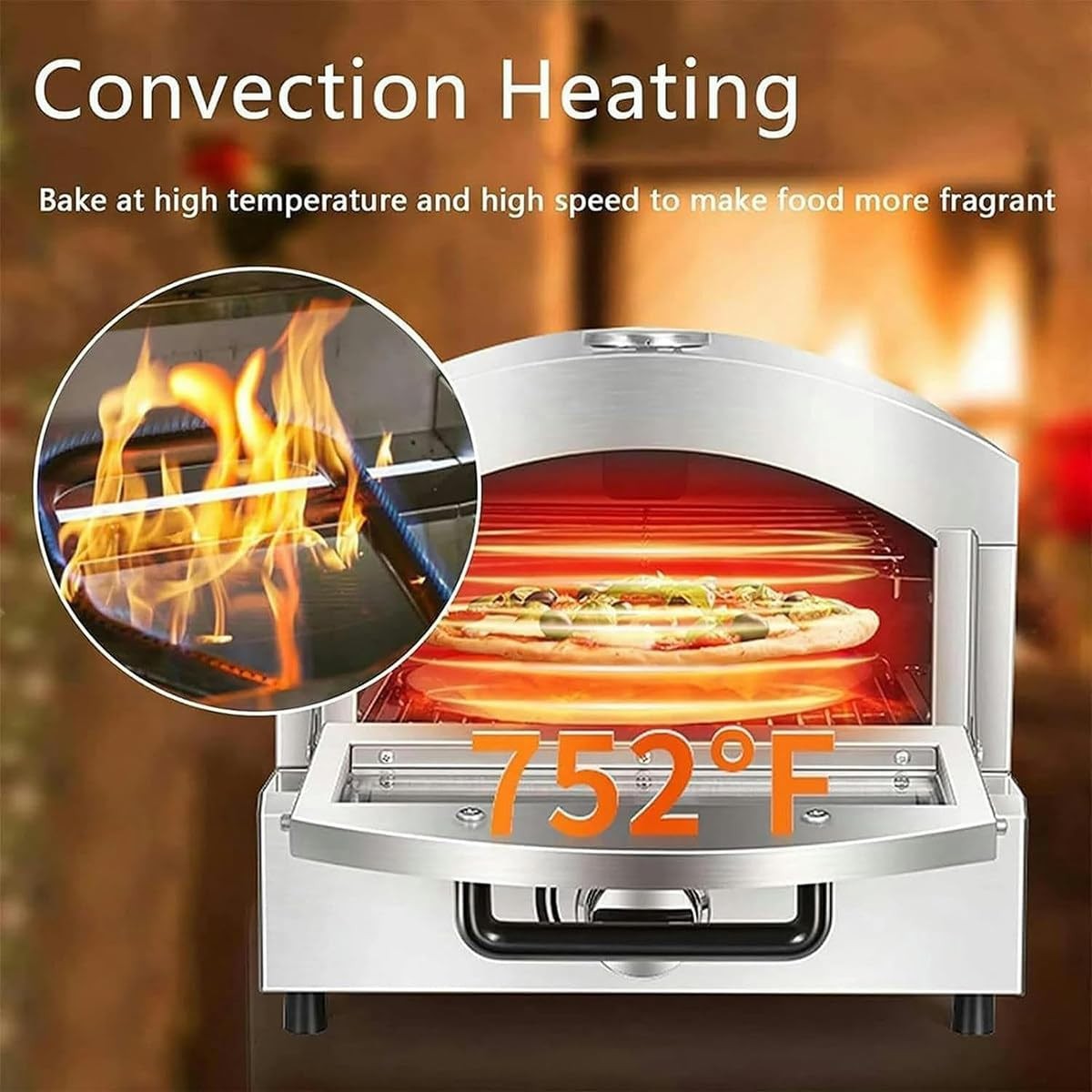 Commercial Electric Pizza Oven | Stainless Steel Countertop Cooker 350°C