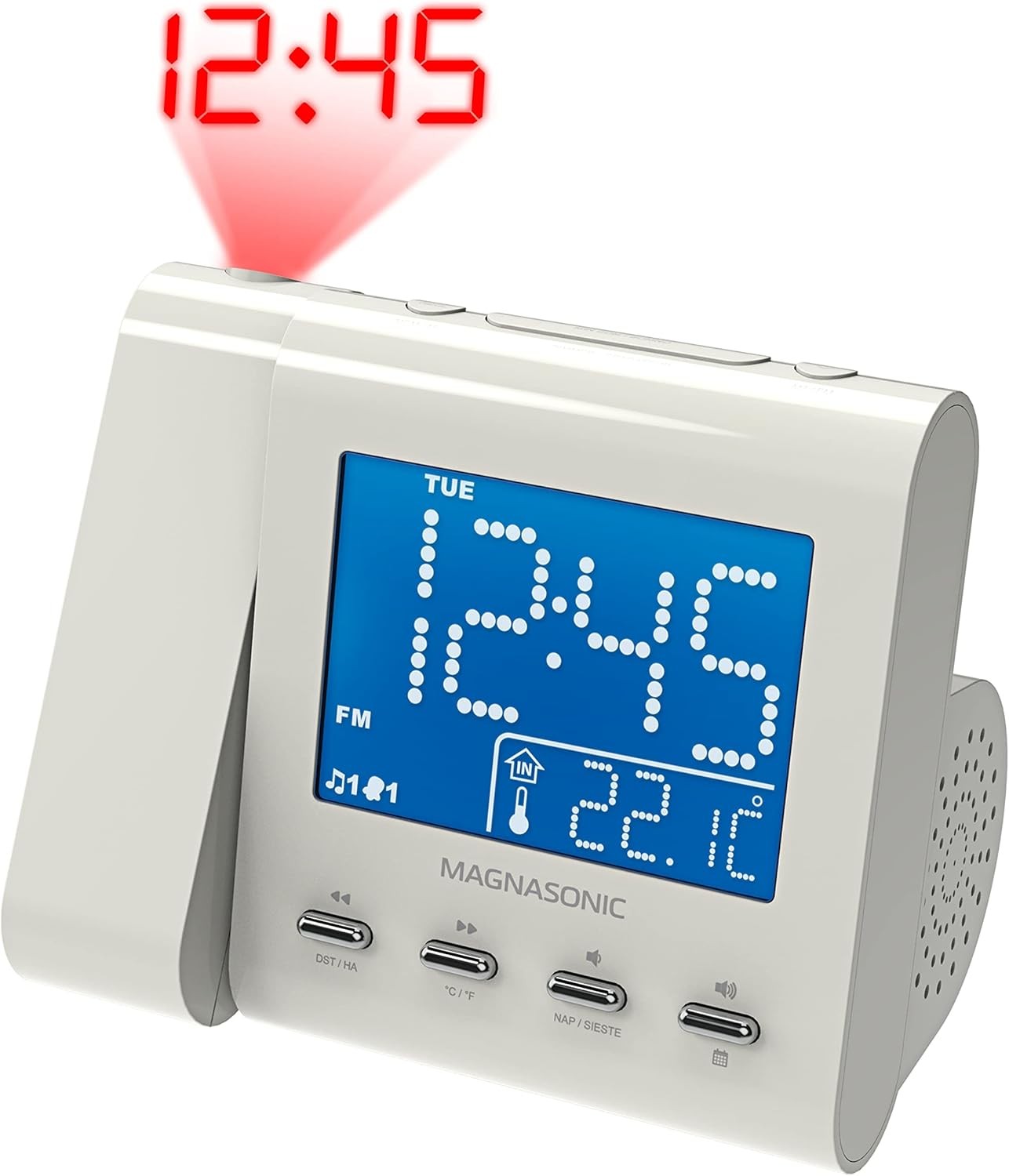 Projection Alarm Clock AM FM Radio Dual Alarm Temperature Display Backup