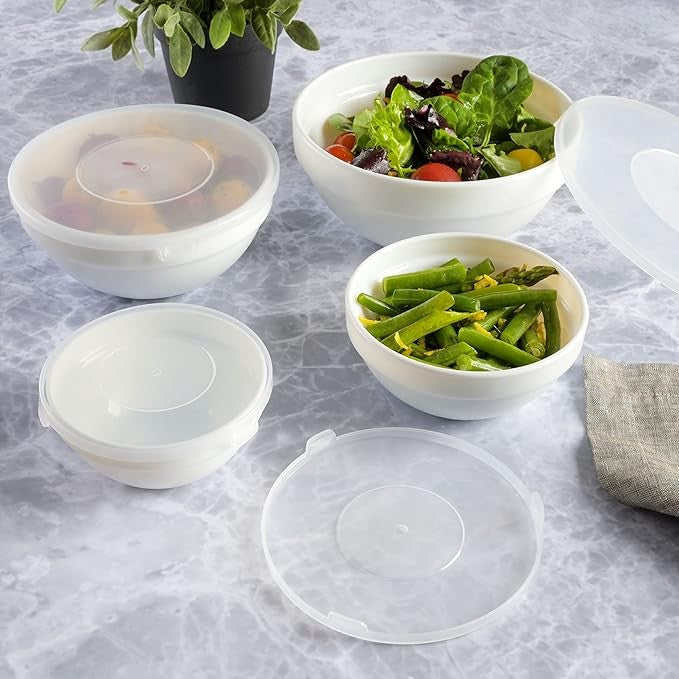 36pc Dinnerware Set Break & Chip Resistant Opal Glass Plates Bowls Cups