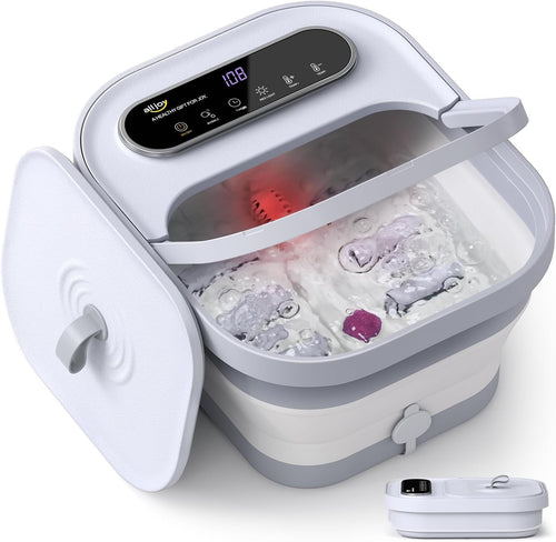 Foot Spa Massager with Heat, Bubbles & Shiatsu Rollers Pedicure Tub