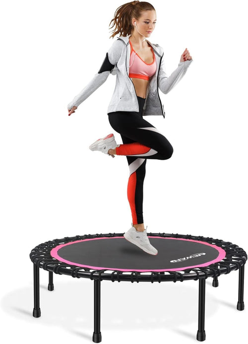 48in Silent Fitness Rebounder Trampoline Bungee Indoor 150kg