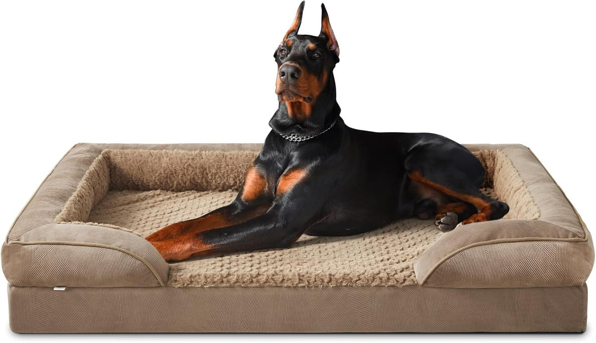 XXL Orthopedic Memory Foam Dog Bed Washable Sofa 122x89x17cm Brown