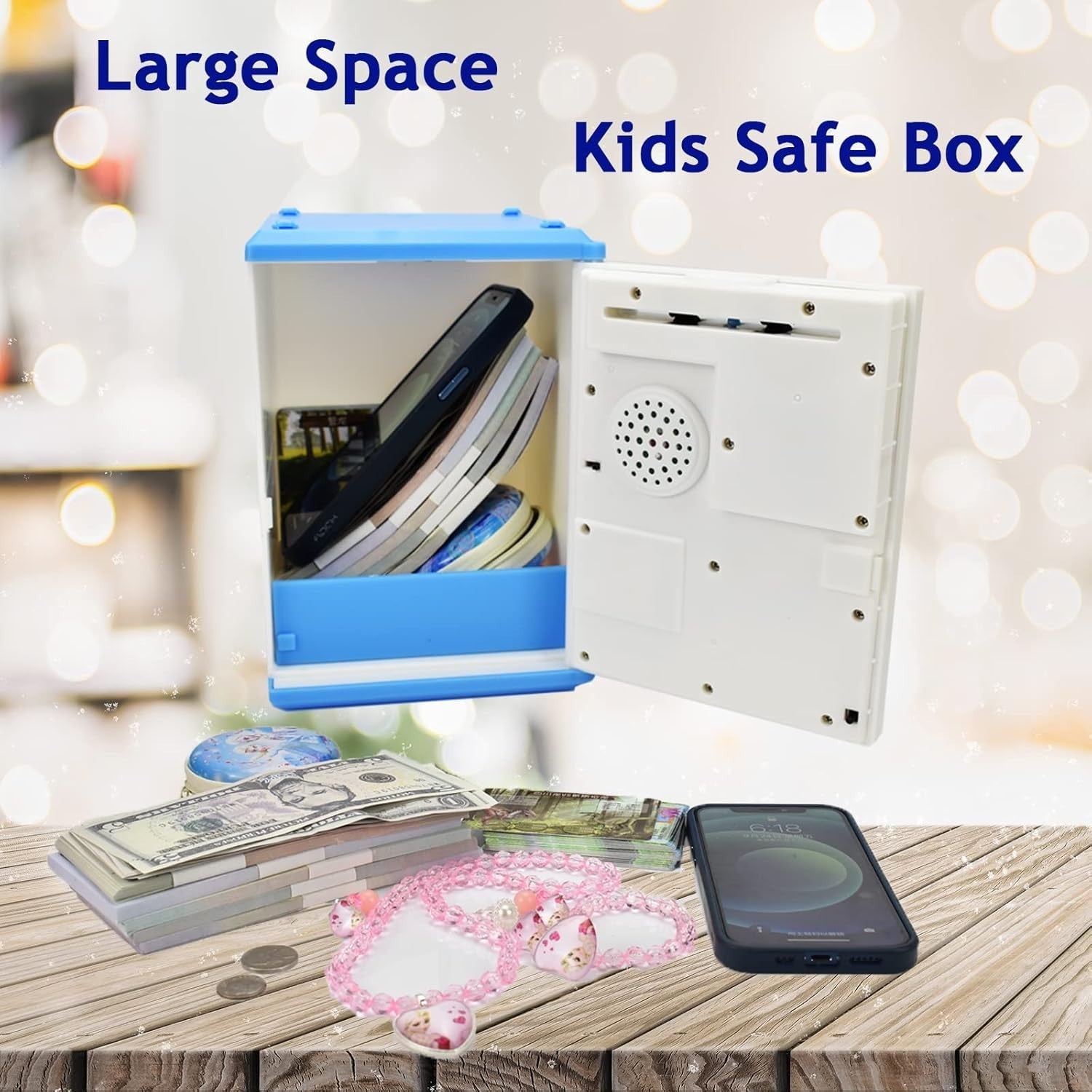 Kids Fingerprint Money Safe ATM Piggy Bank Electronic Savings Box