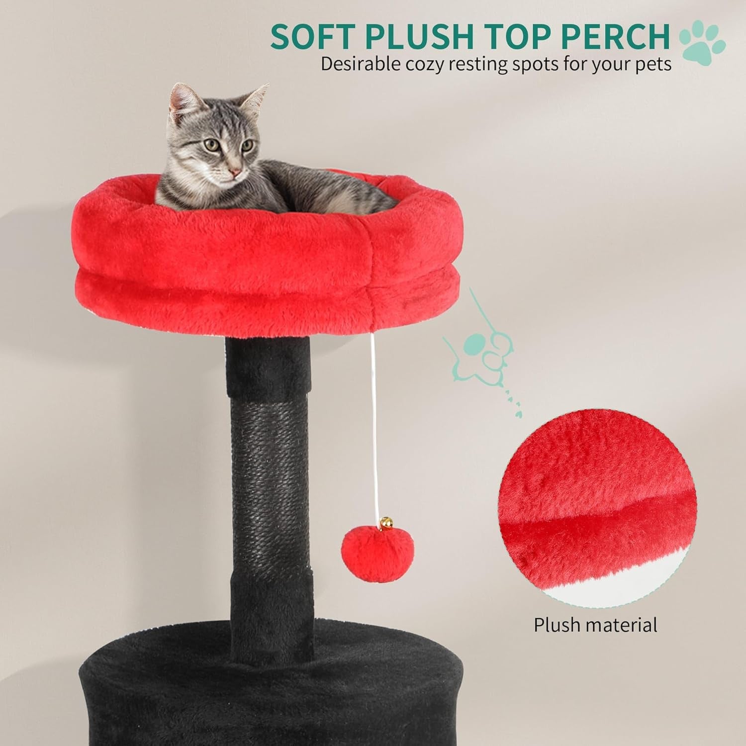 Cat Tree Tower 142cm Scratching Post Condo Hammock Apartment Friendly