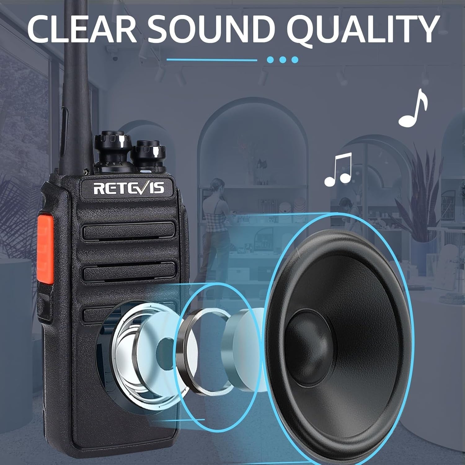 Long Range Walkie Talkies PMR446 Rechargeable 2 Way Radios w/ Earpieces