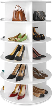 5-Tier Rotating Shoe Rack Tower, Space-Saving 360° Spinning Shoe Organizer