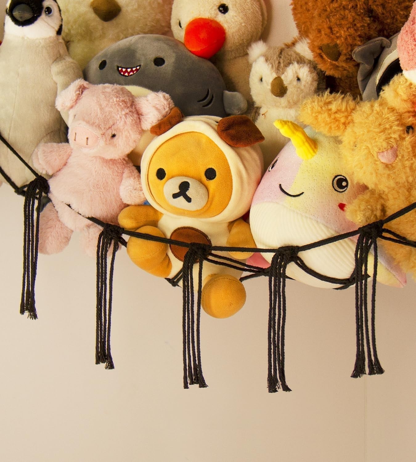 Toy Storage Hammock Net for Stuffed Animals - Wall Corner Mesh Organizer
