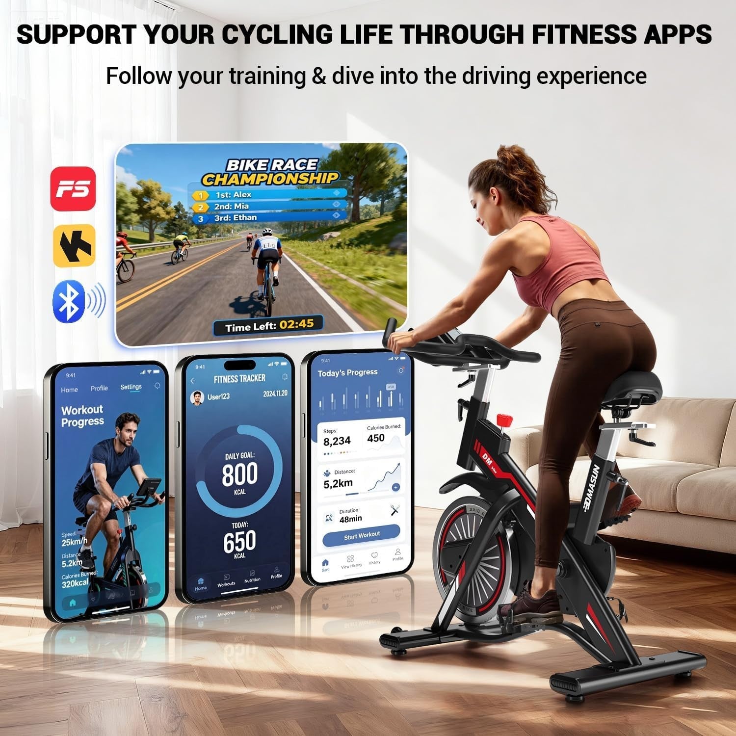 Quiet Magnetic Pro Spin Bike w/ LCD, Tablet Holder, 15kg Flywheel & 400lb Cap