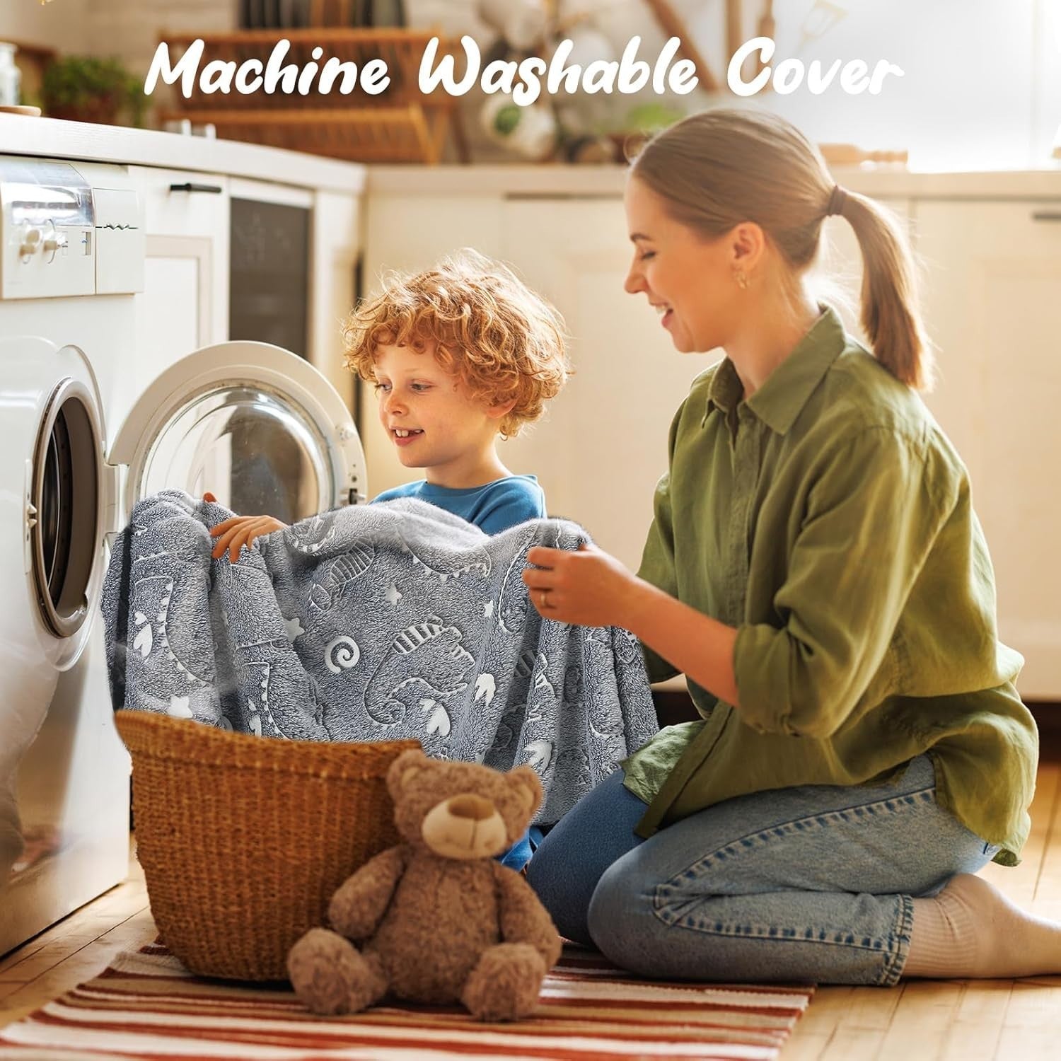 Large Grey Dinosaur Kids Bean Bag Chair with Removable Washable Cover