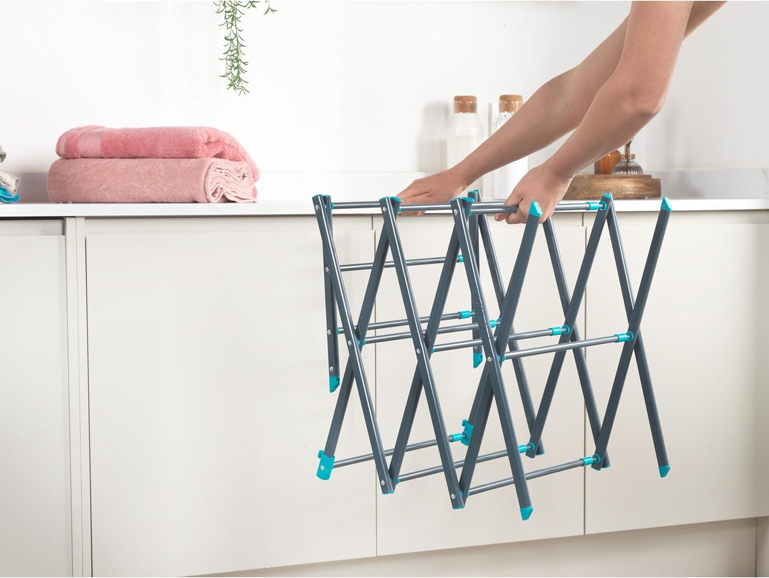 Expandable Clothes Airer 3 Tier Folding Drying Rack Indoor Space Saving