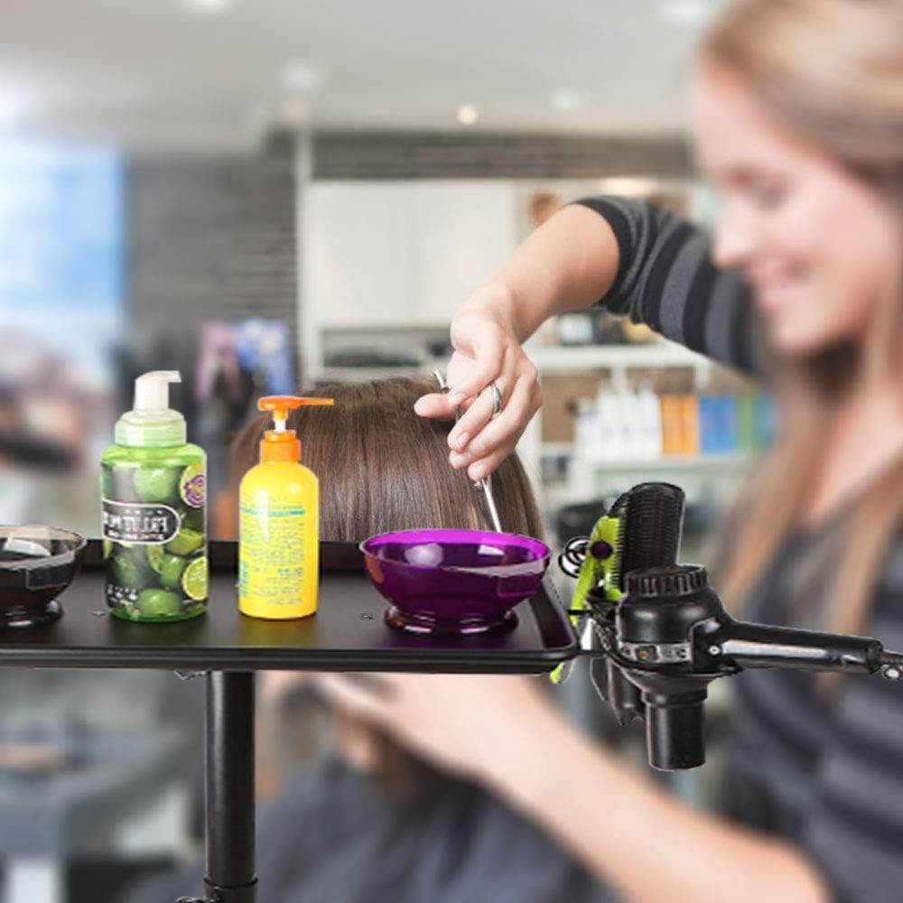 Adjustable Salon Tray Trolley Rolling Beauty Cart with Wheels Tool Stand