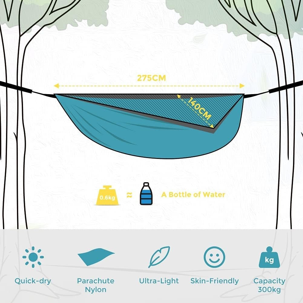 Lightweight Double Camping Hammock with Straps, Portable & Durable