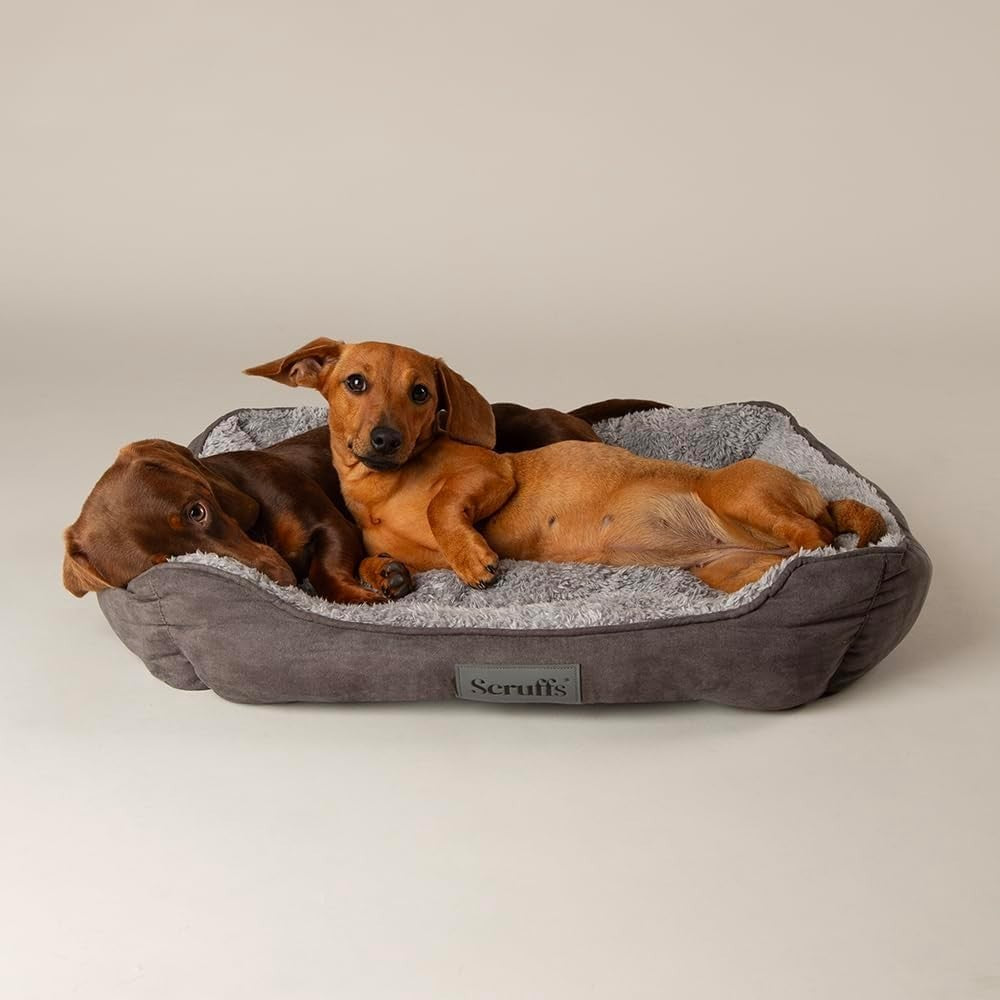 Extra Large Dog Box Bed 90x70cm Grey Washable Non Slip